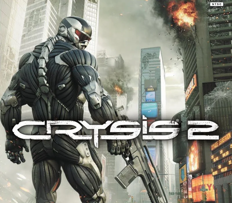 Crysis 2 cover art, Nanosuit 2 soldier in New York