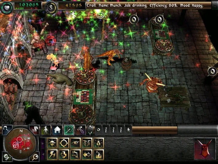 Dungeon Keeper 2 imps digging corridors toward new rooms