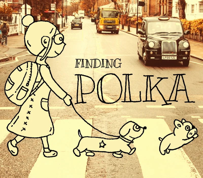 Finding Polka cover, cozy pup search neighborhood exploration