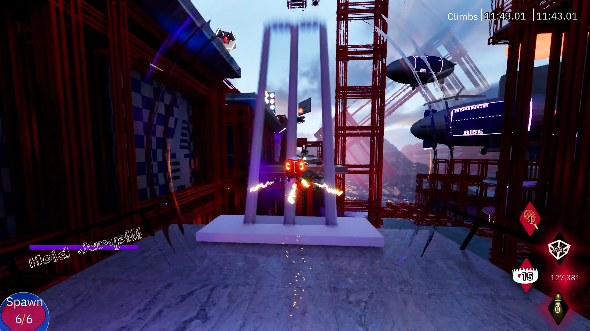 Balls Up risk of falling climbing challenge scene
