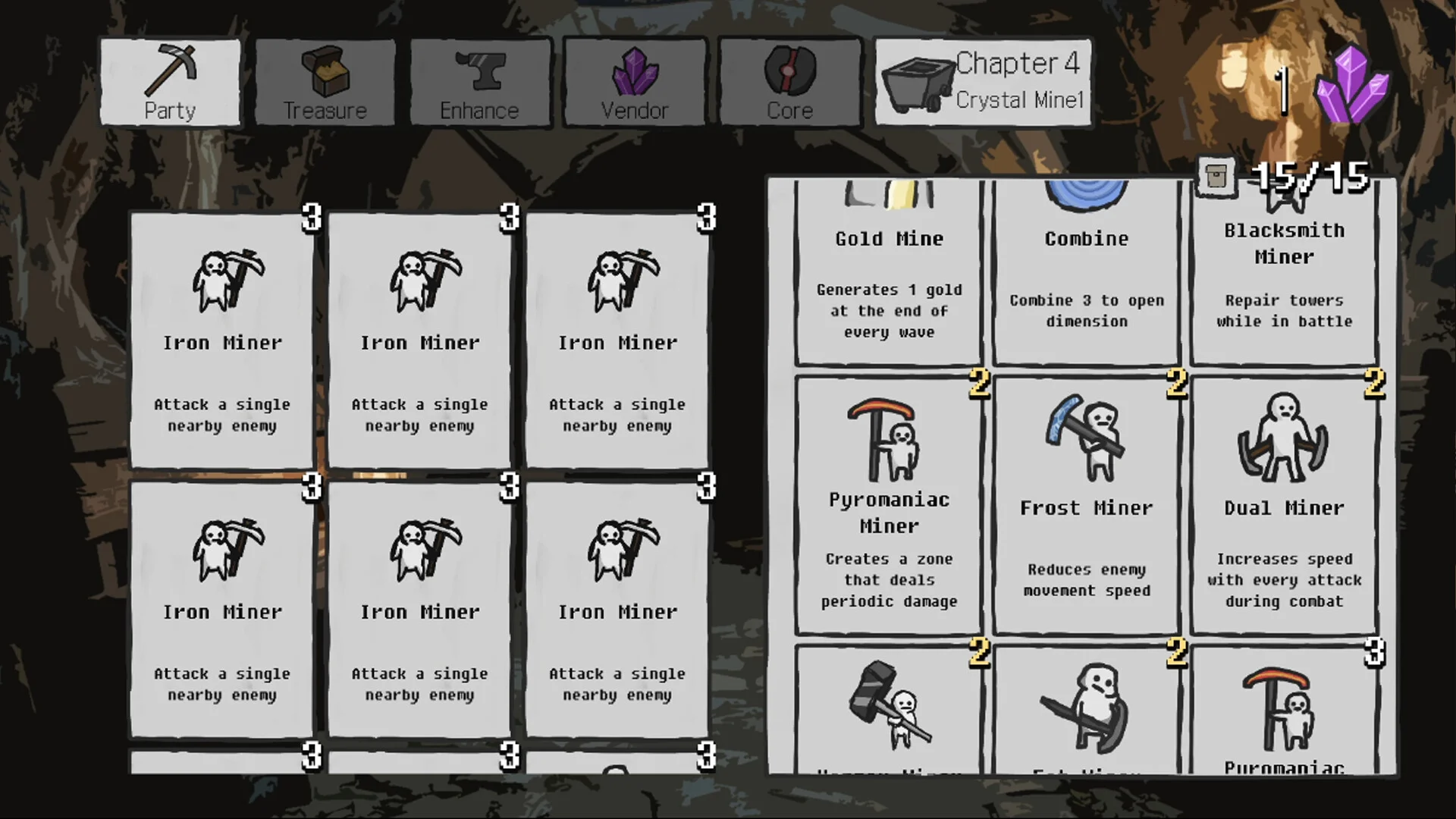 Pickaxe Friends mine defense line