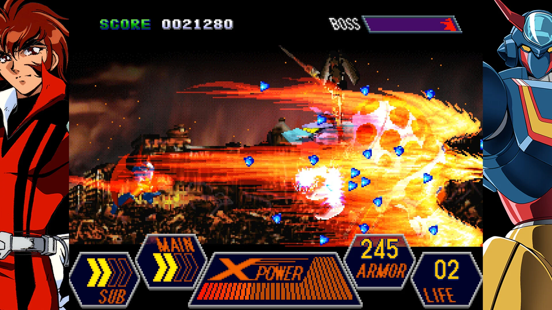 Geppy-X 2D side-scrolling shooter PlayStation EU