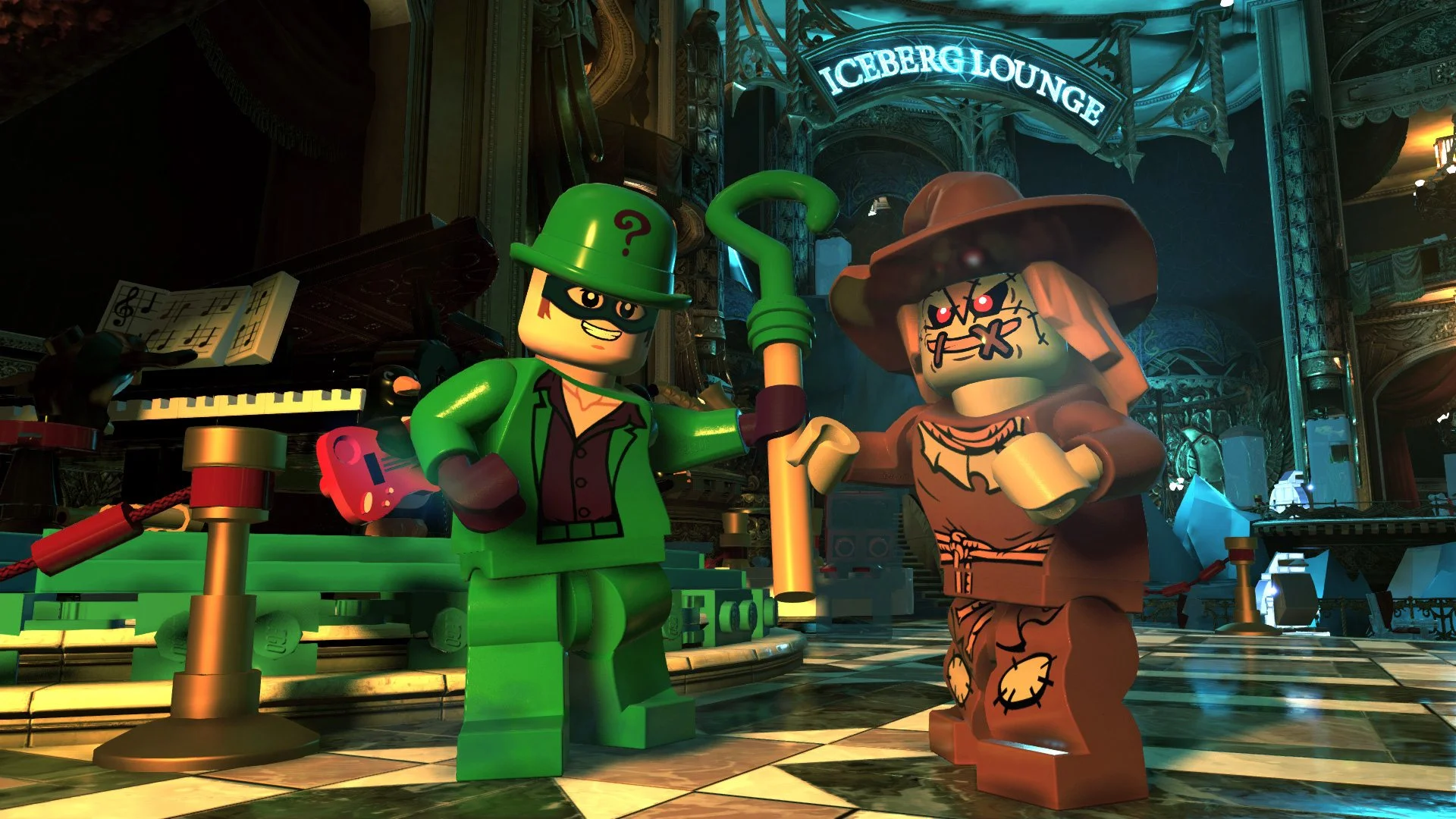 The Riddler and Scarecrow in the Iceberg Lounge