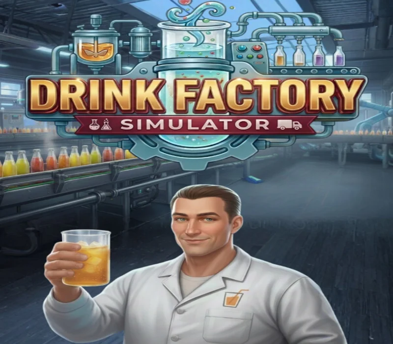 Drink Factory Simulator cover, Agosto Game Studio factory