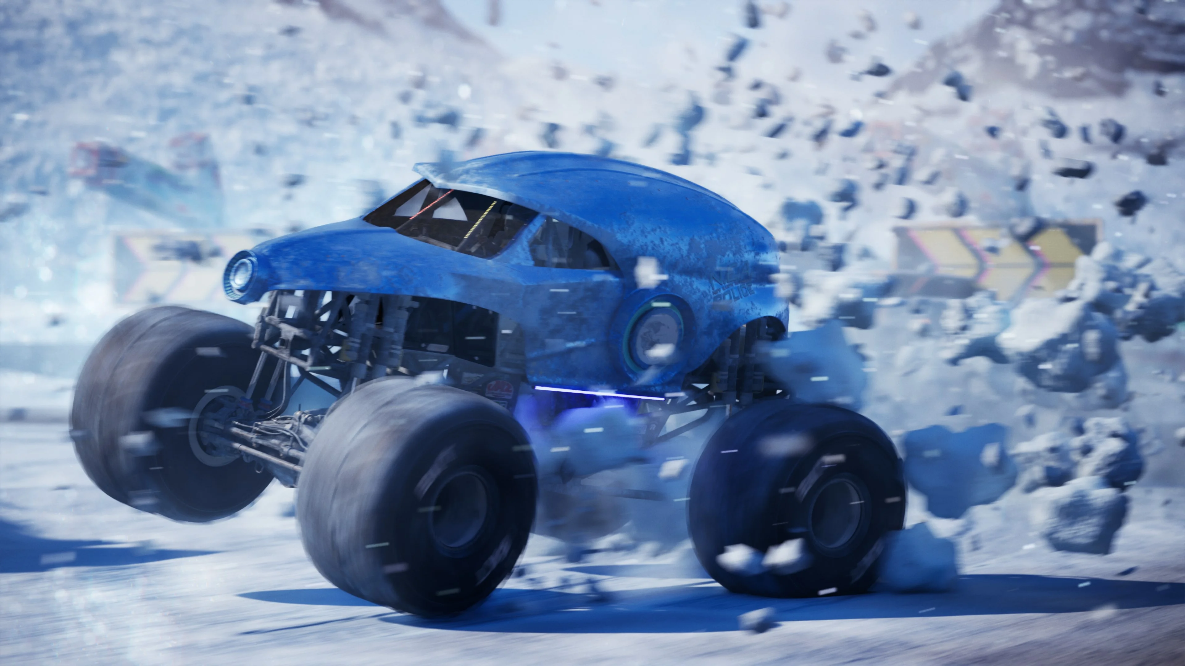 Monster Jam Showdown split-screen race