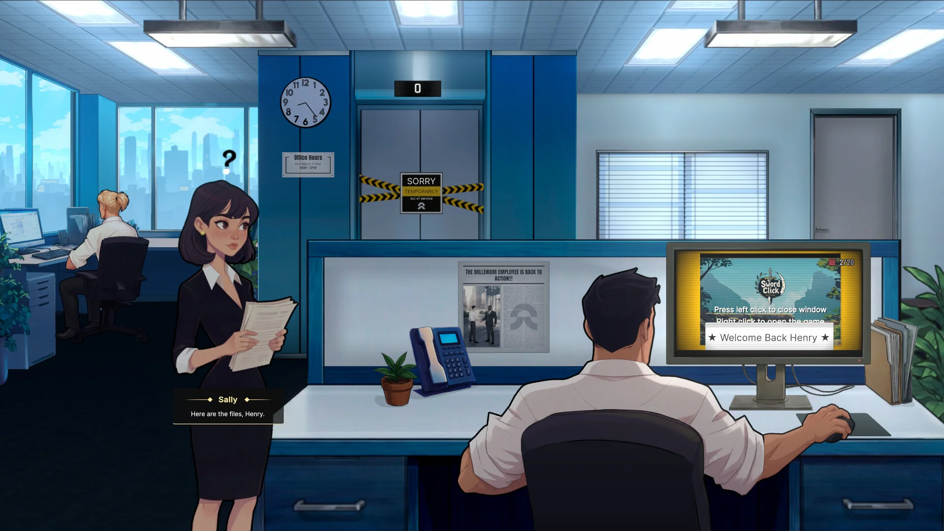 Office Leveling boss approaching the desk