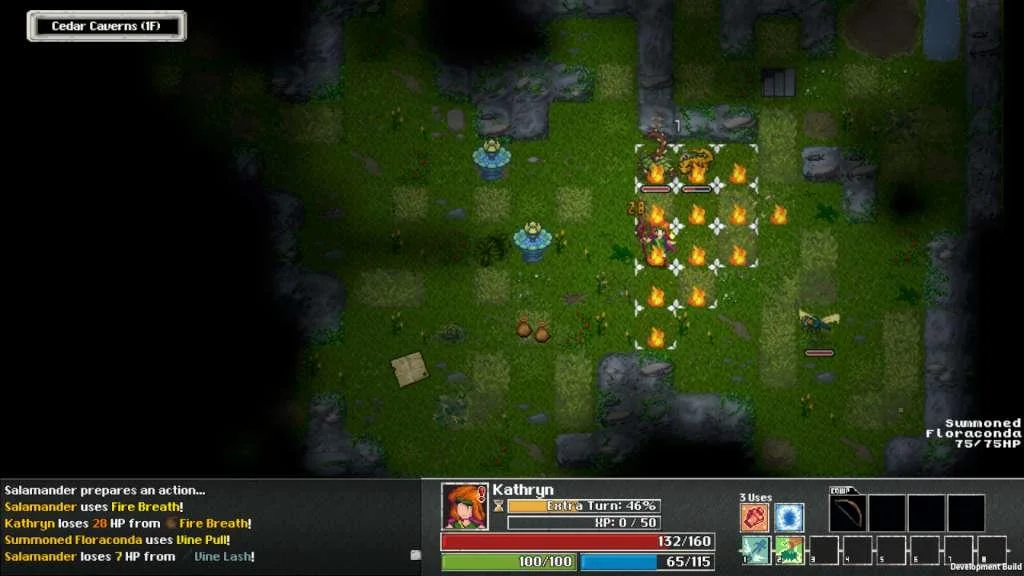 Tangledeep turn-based job fight in a shifting floor