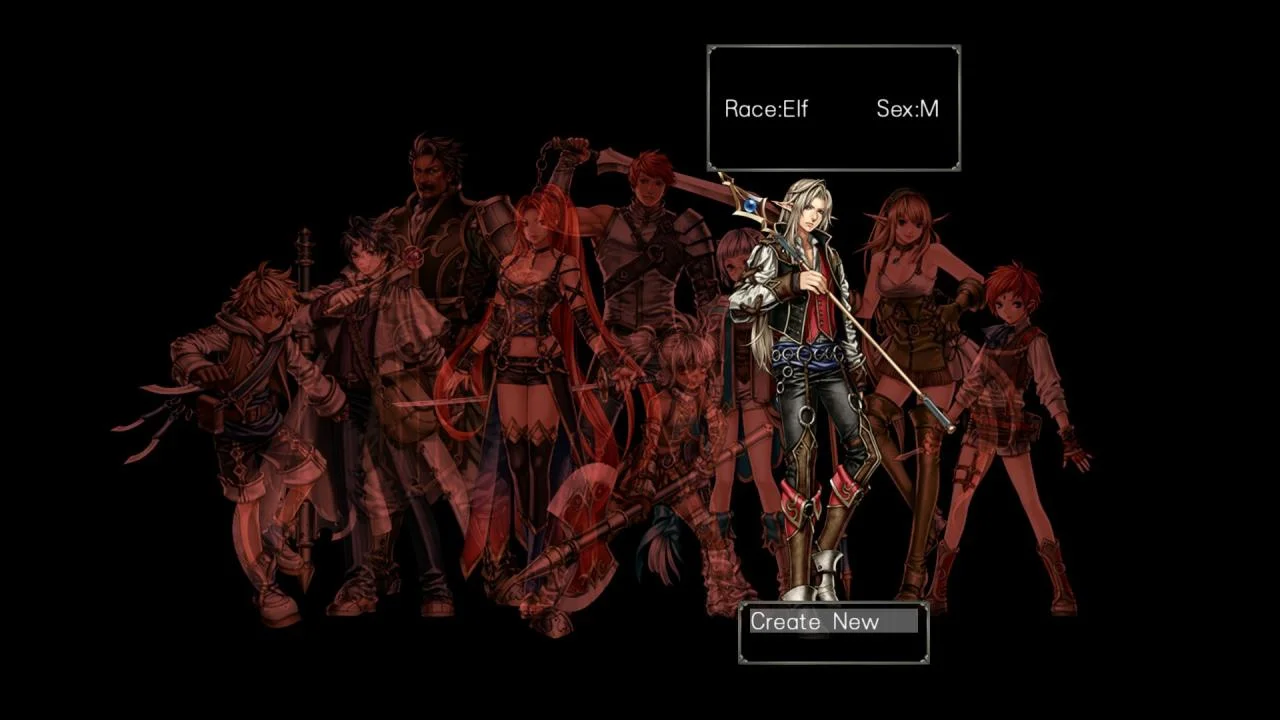 A party faces a crowd of red creatures in a dark hall.