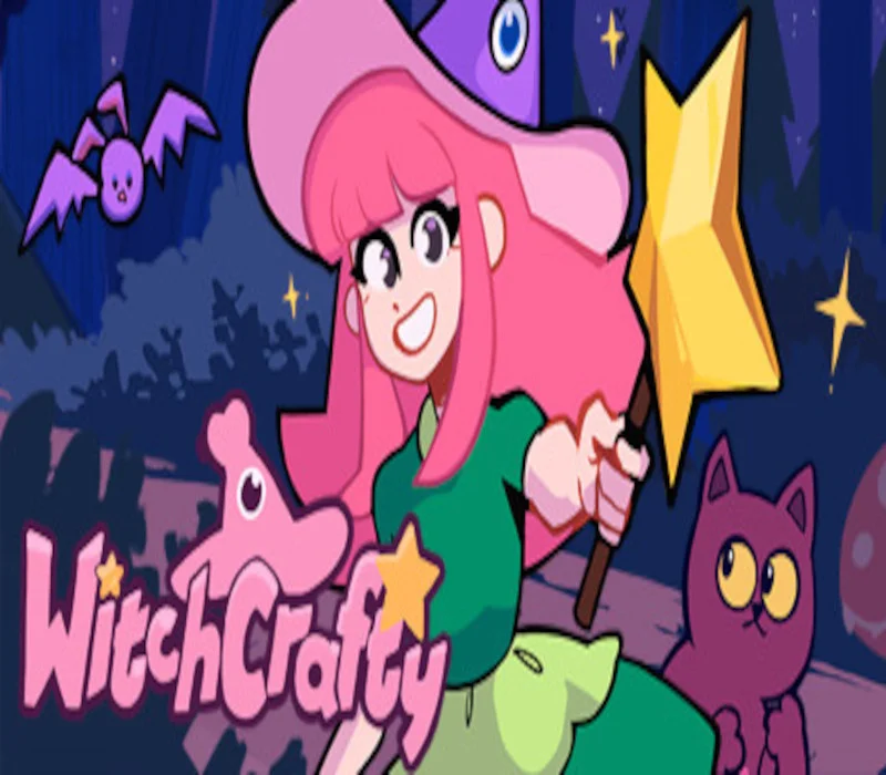 Witchcrafty cover, pixel witch fire lightning ice