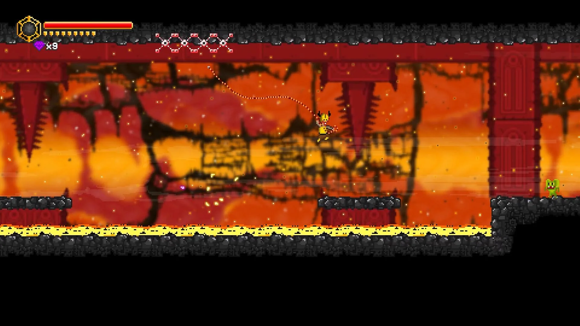 HAMISH grappling through lava snow and neon platform zones