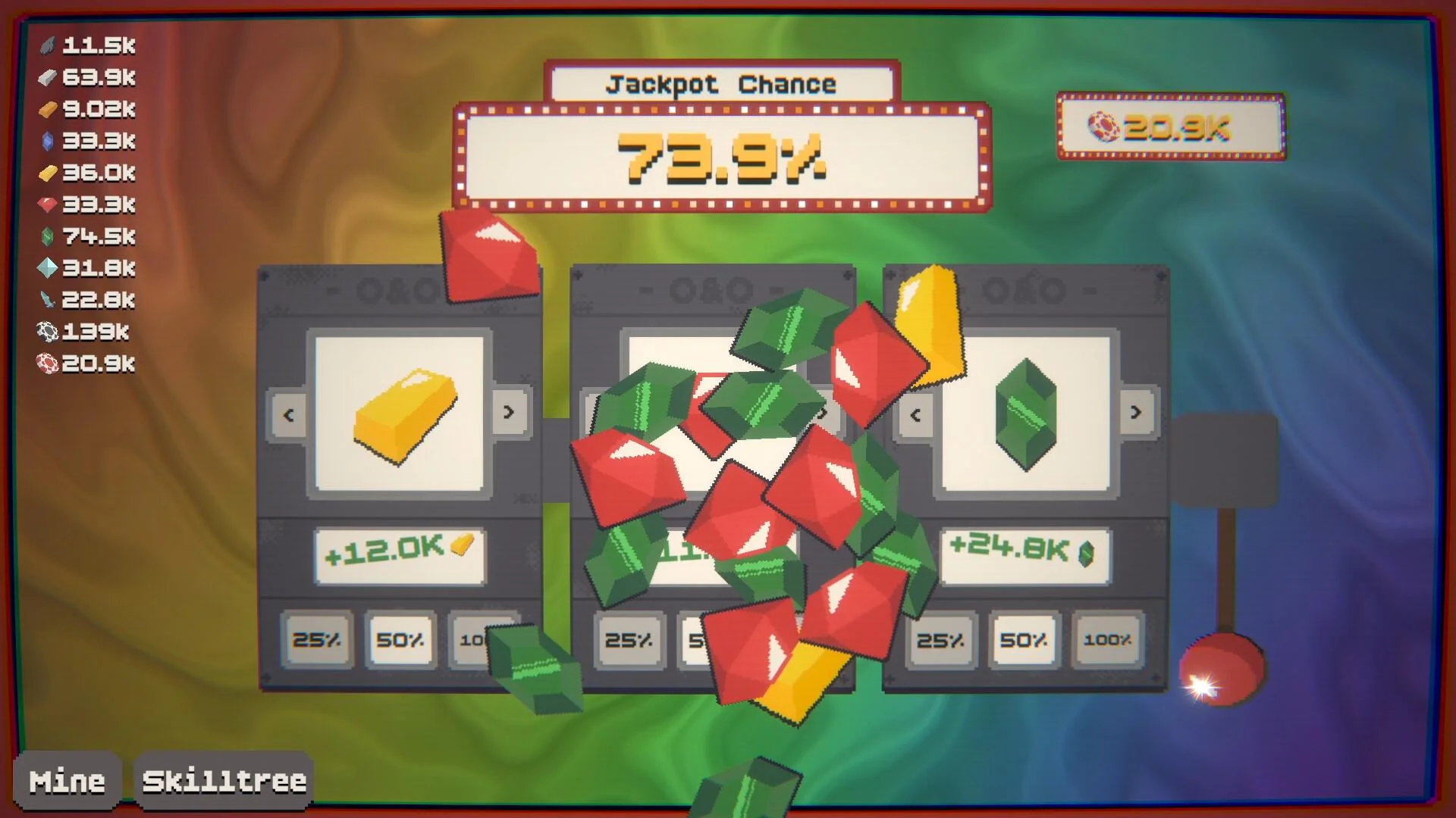 Ore & Odds slot machine luck betting minerals screenshot