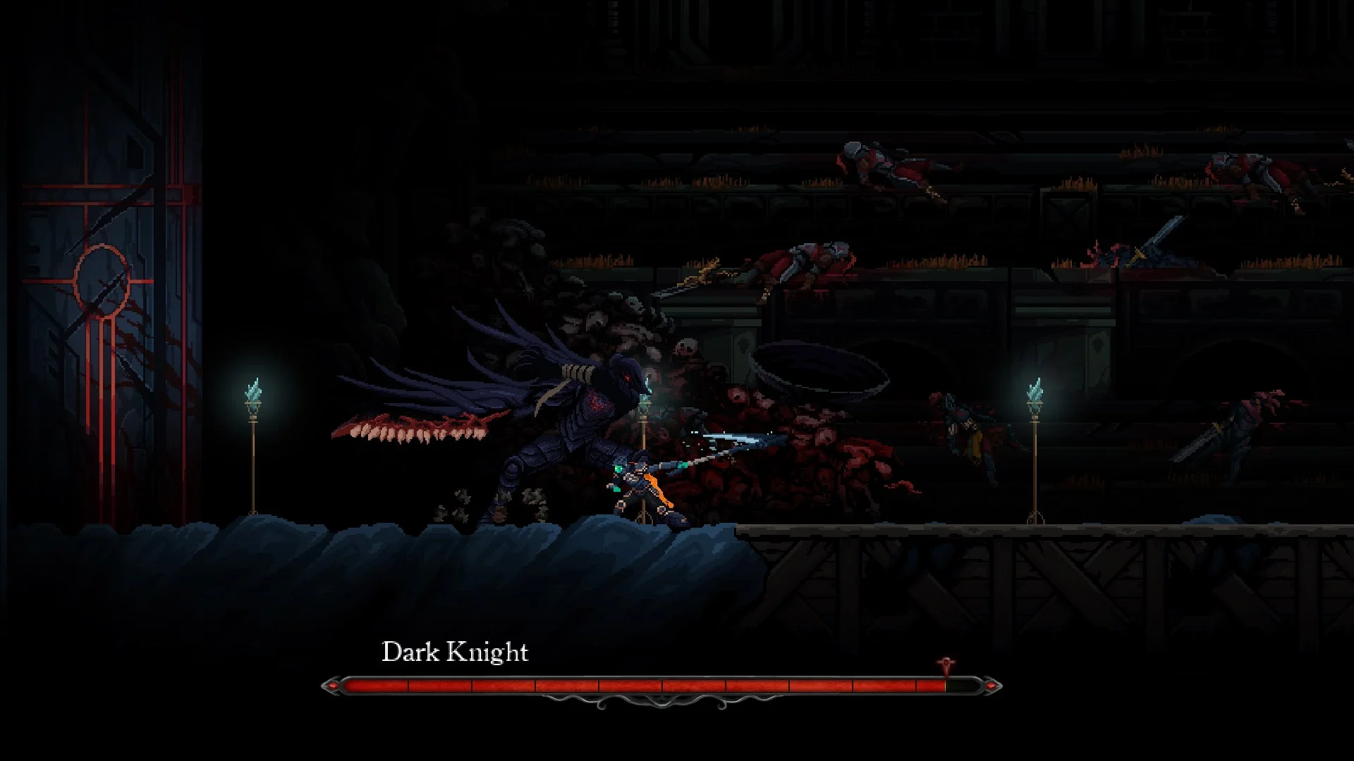 Deaths Gambit Afterlife 2D boss fight in Siradon