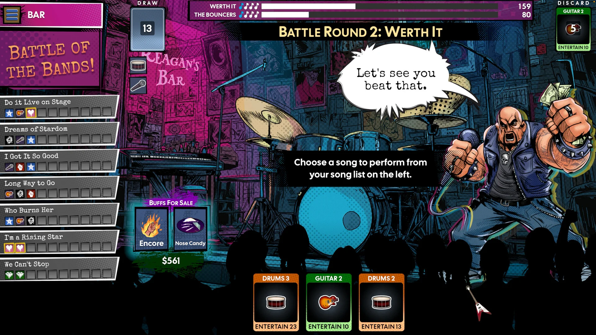 Shady O'Grady deckbuilder stage screenshot