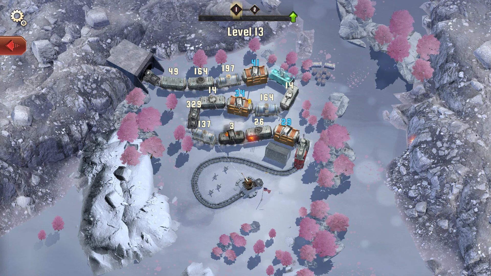Blitzkrieg Express cannon firing at wagons