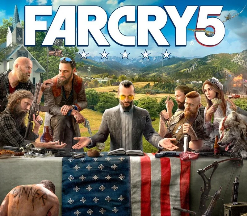 Far Cry 5 cover, Hope County against Eden’s Gate