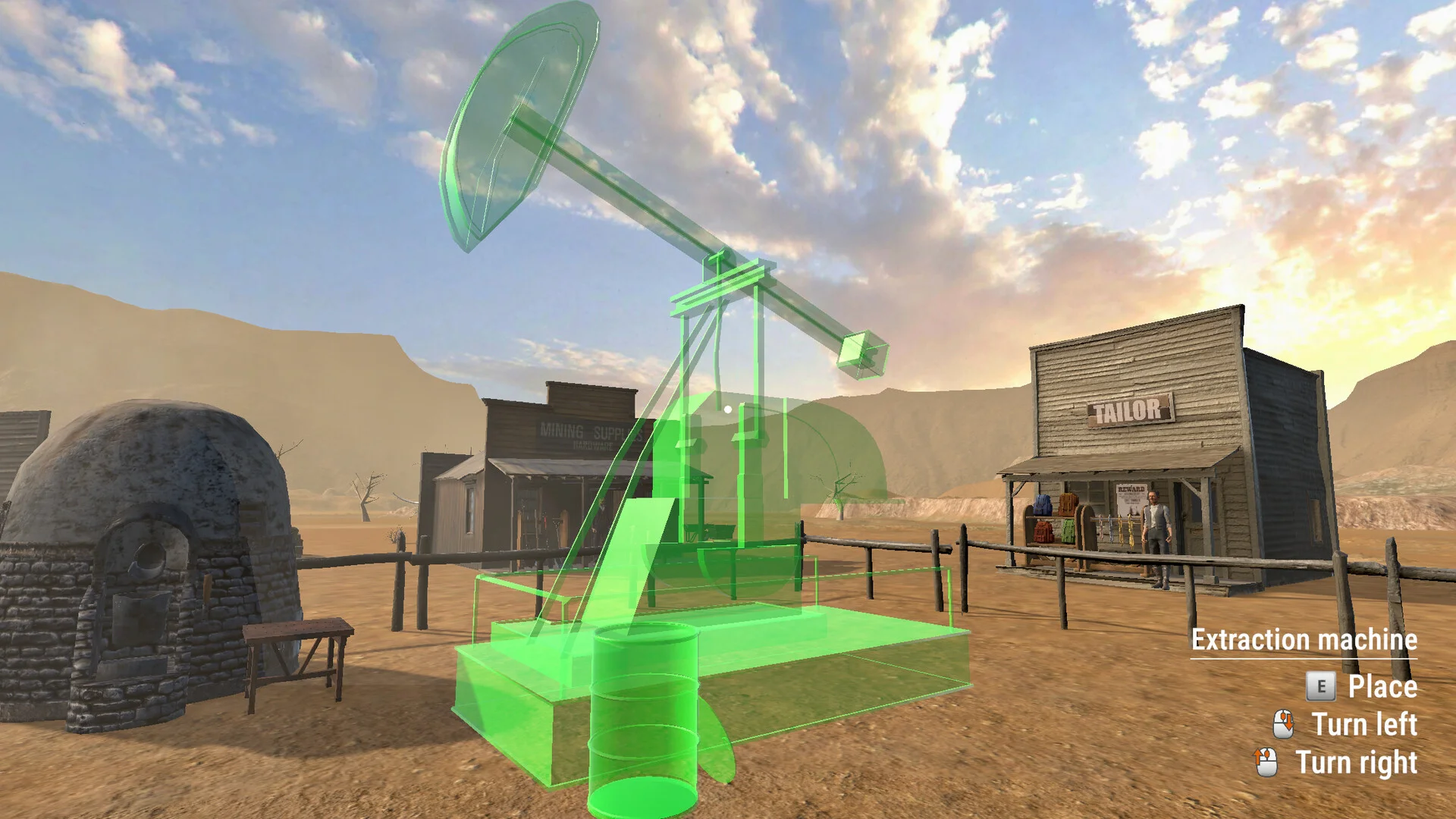 Wild West Miner Simulator mayor rebuilding storefronts from dust