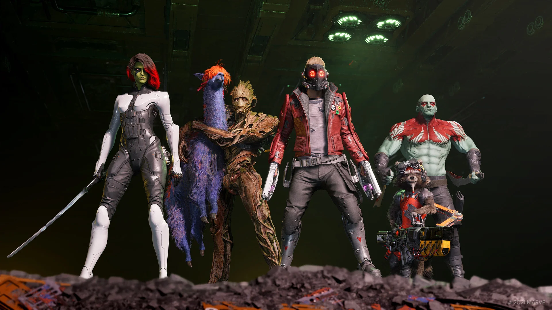 Marvel Guardians Xbox Gamora Drax Rocket and Groot