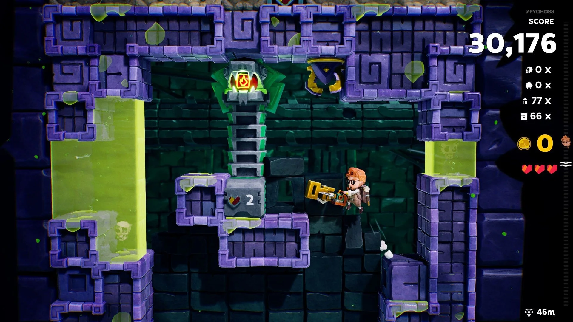 Pit Panic rogue-like loot chase rising lava pit