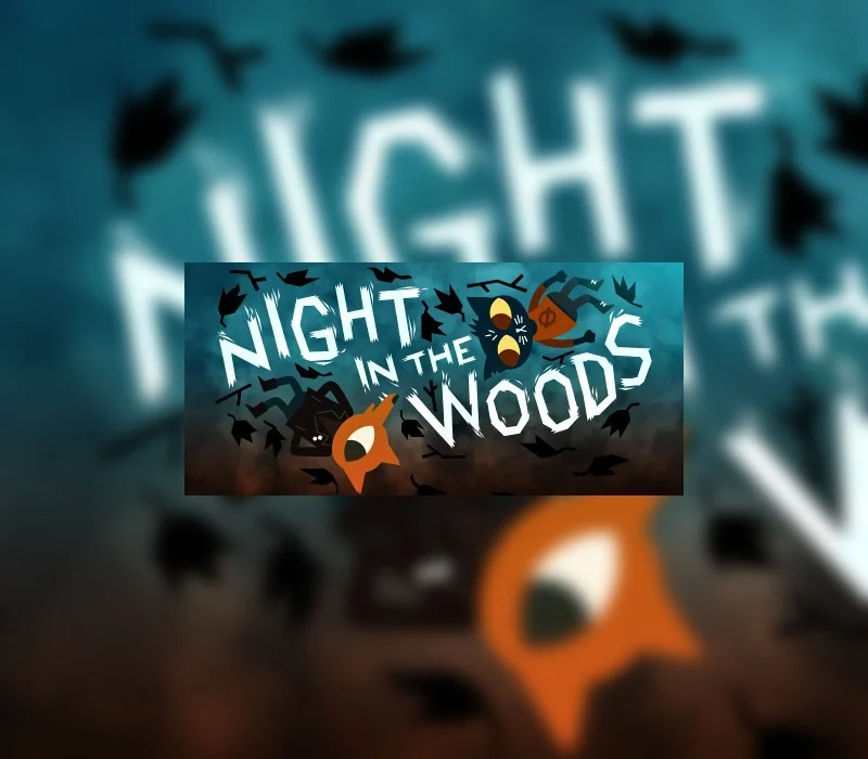 Night in the Woods logo with Mae, a fox, and bird silhouettes