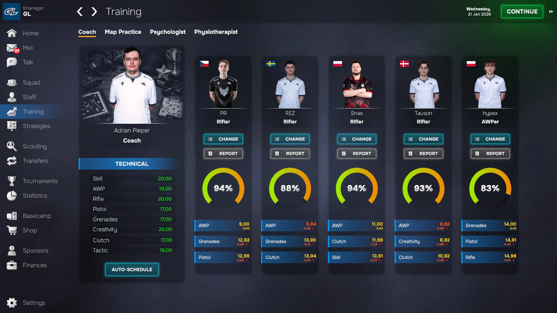 Esports Manager 2026 tournaments staff Steam
