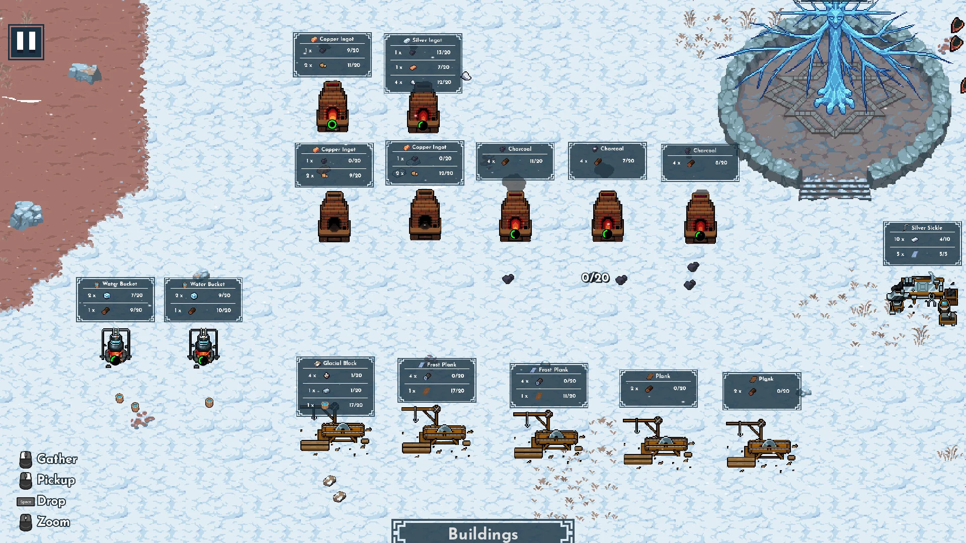 Frostland resource buildings
