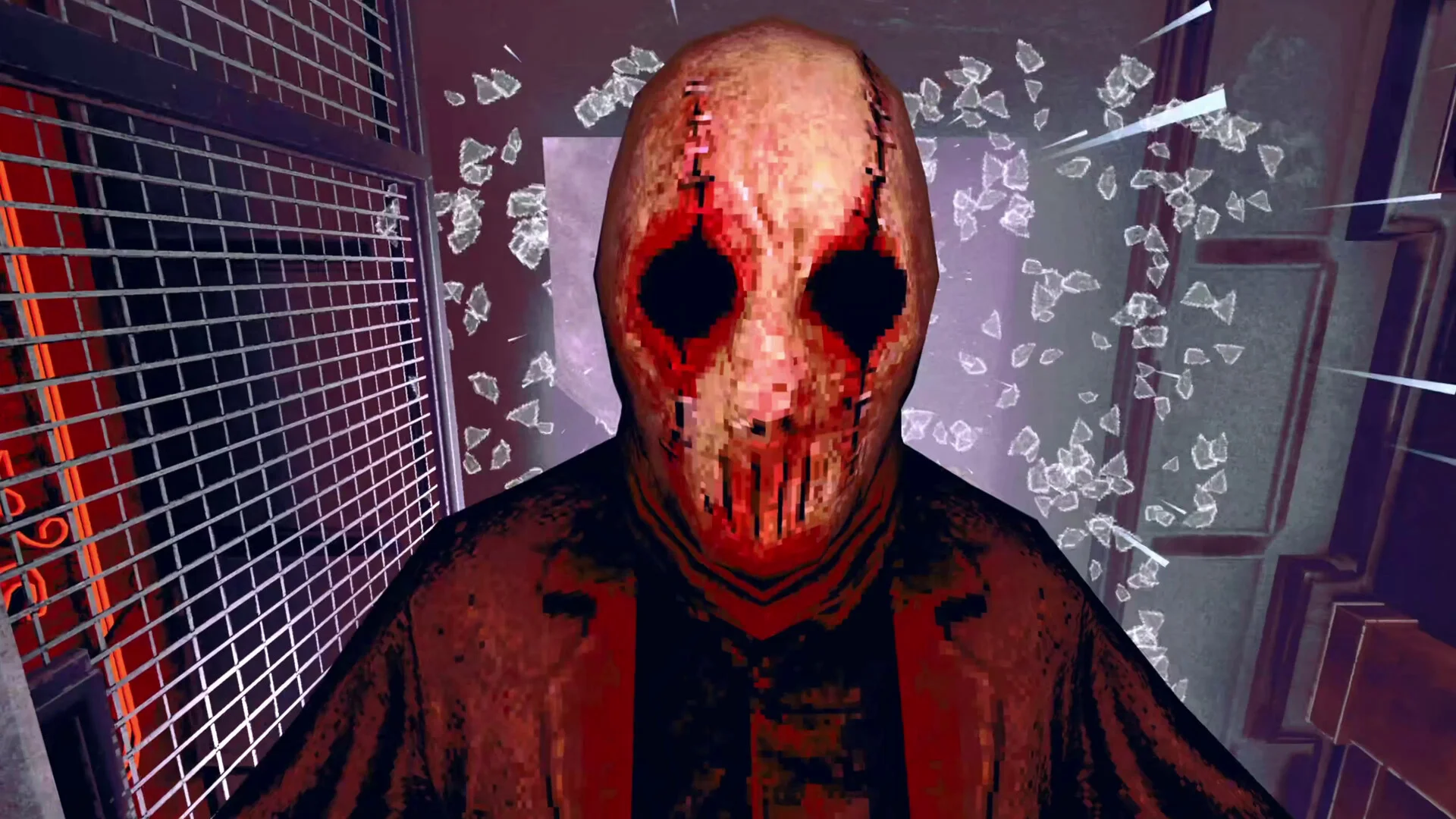 The Skin Stapler PSX grindhouse hallway with VHS grain