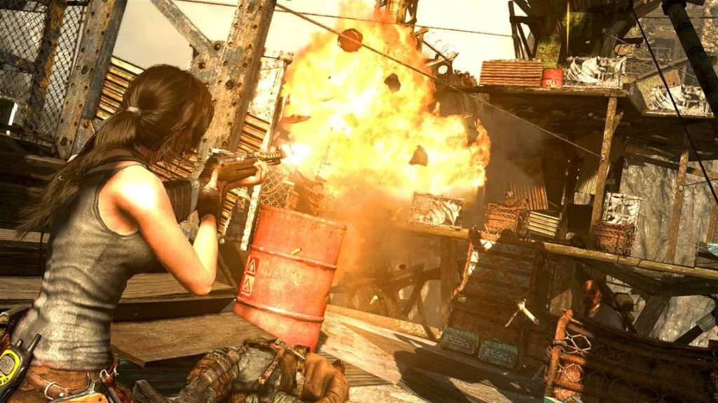 Lara Croft survival combat on Yamatai in Definitive Edition