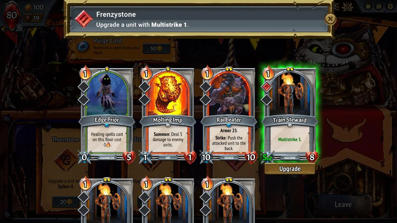 Three vertical pyre fields in Monster Train
