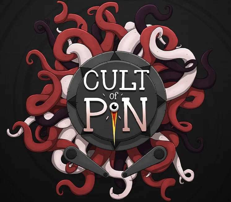 Cult of PiN cover art, KennyMakesGames roguelike pinball deckbuilder