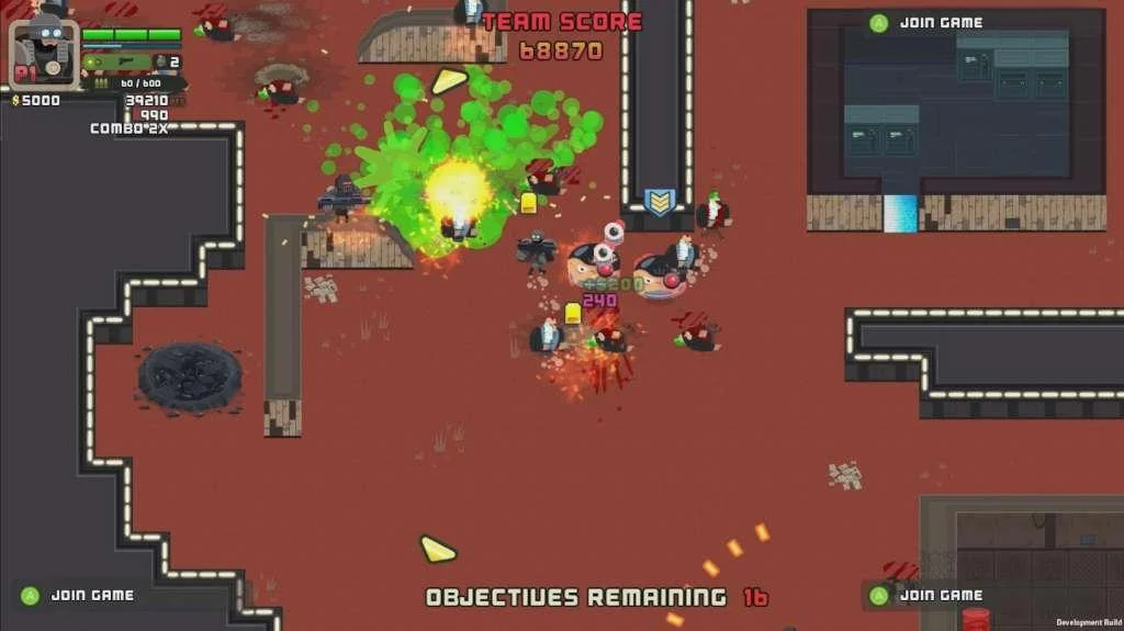 Tango Fiesta 80s action film mash-up top-down combat