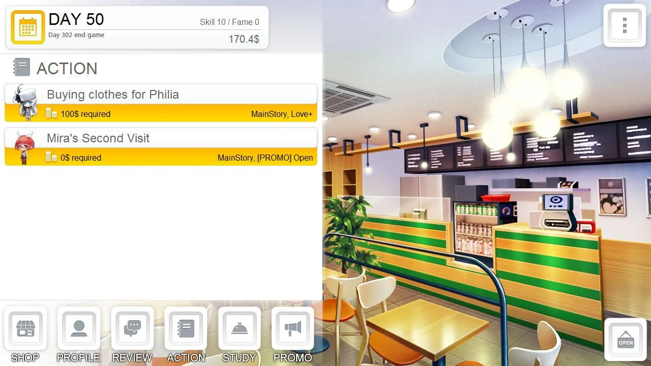 Miracle Snack Shop Japanese Korean voice screens