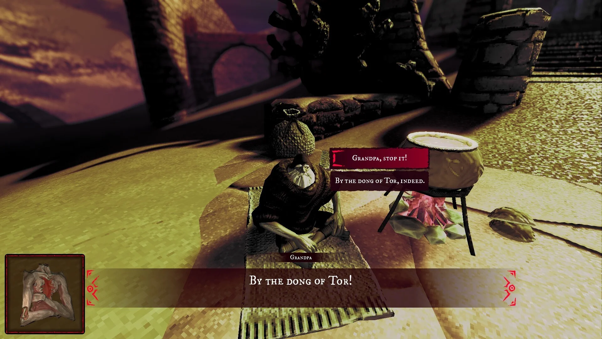The Old Flesh of Nuraga dig cursed relics eldritch beings gameplay