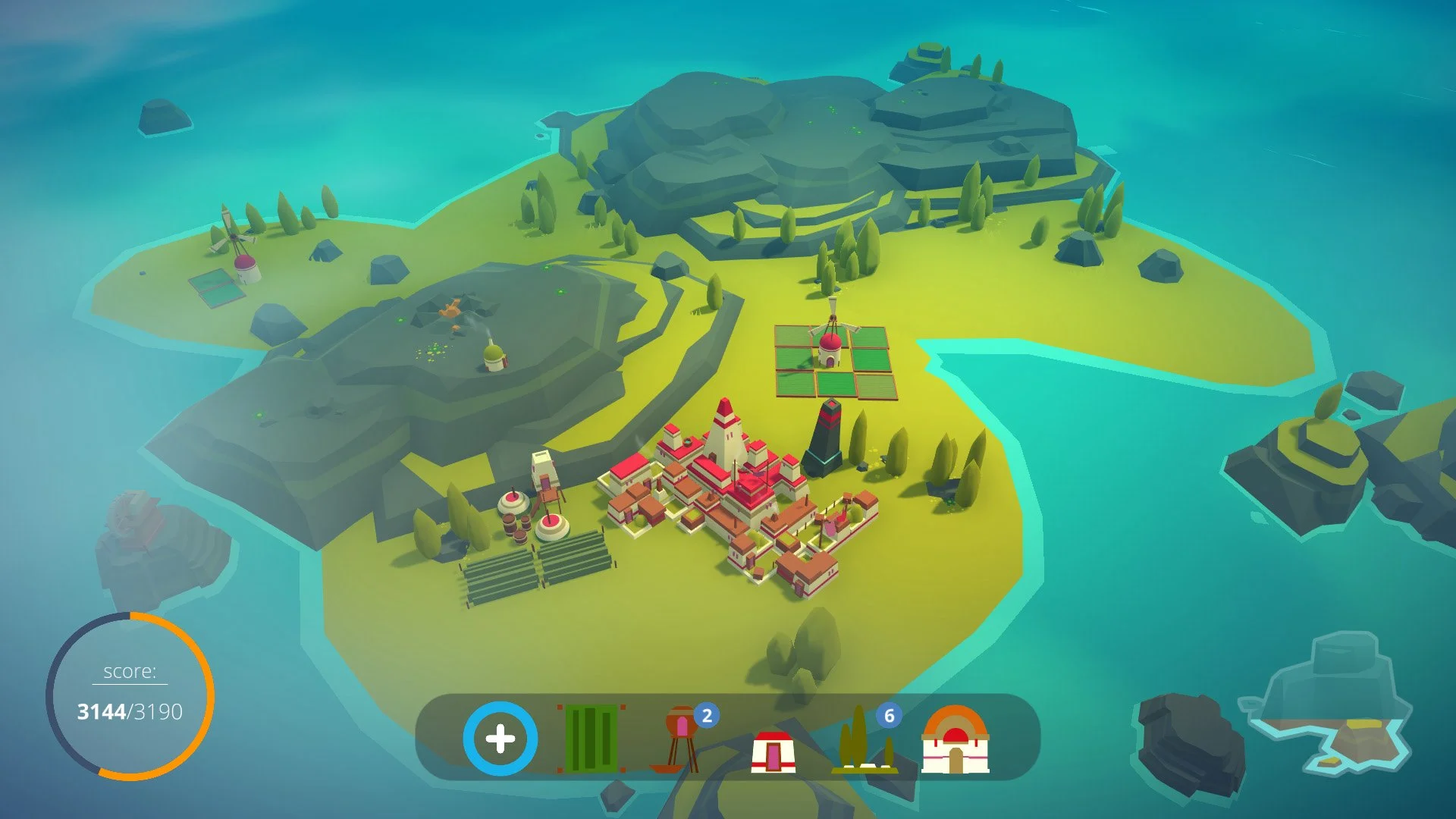 ISLANDERS high score after a dense island layout