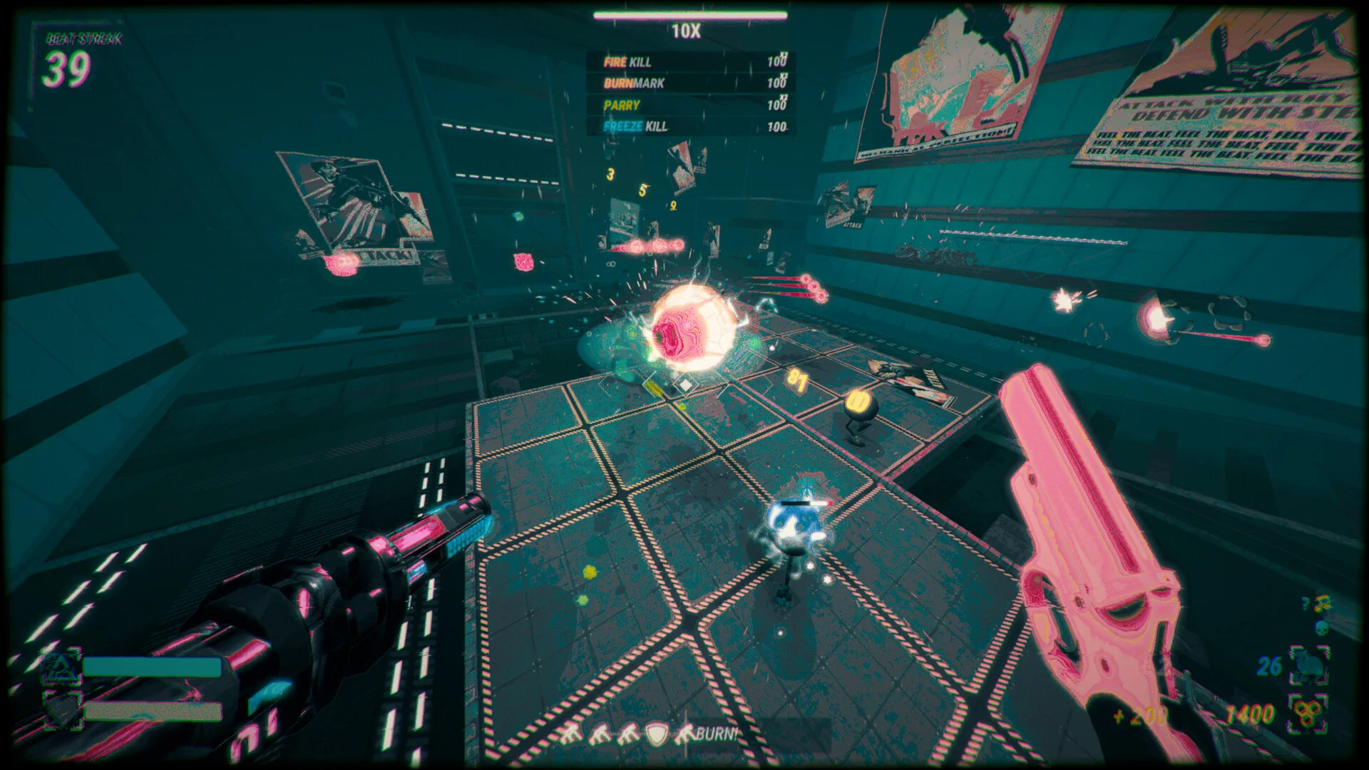 ROBOBEAT gunplay kept in time with the soundtrack