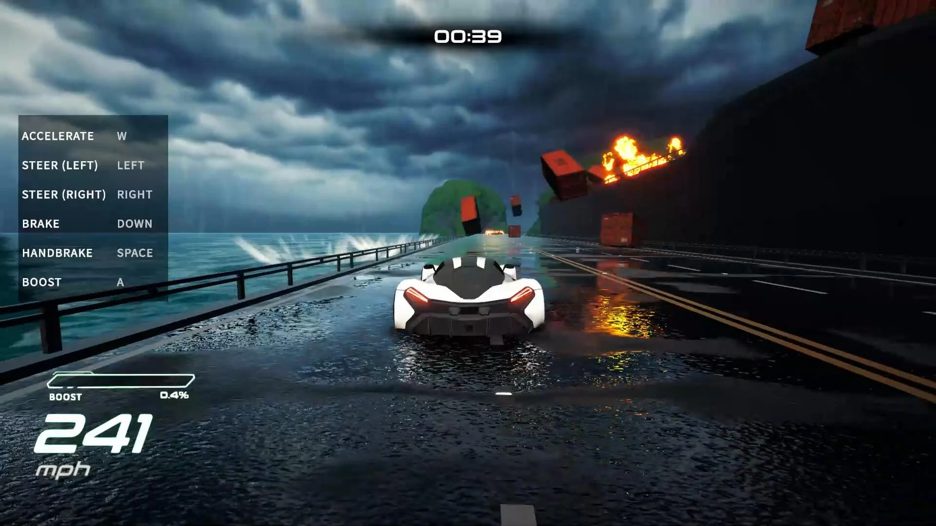 Explosive Track explosions and hazards on stunt race tracks