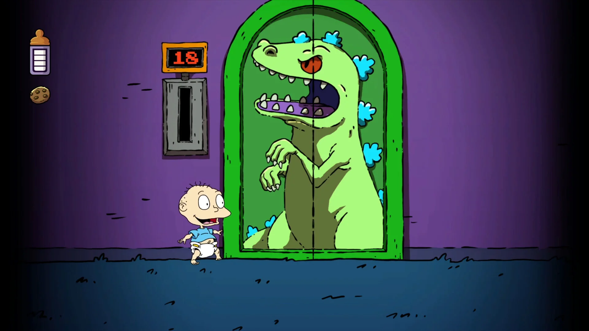 Rugrats Adventures in Gameland HD toggle on a living-room stage