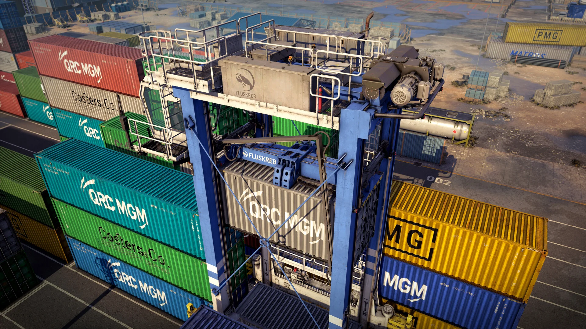 Docked Port Wake cargo yard