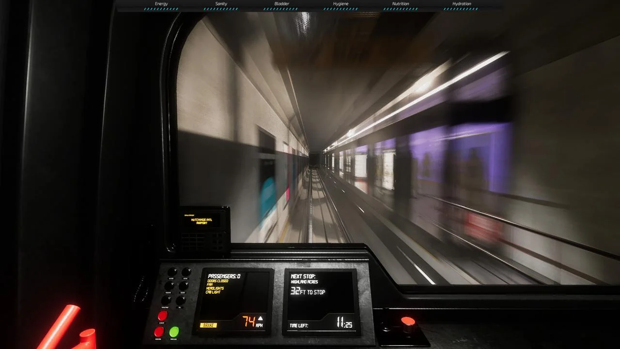 Metro Sim Hustle commuter train cab
