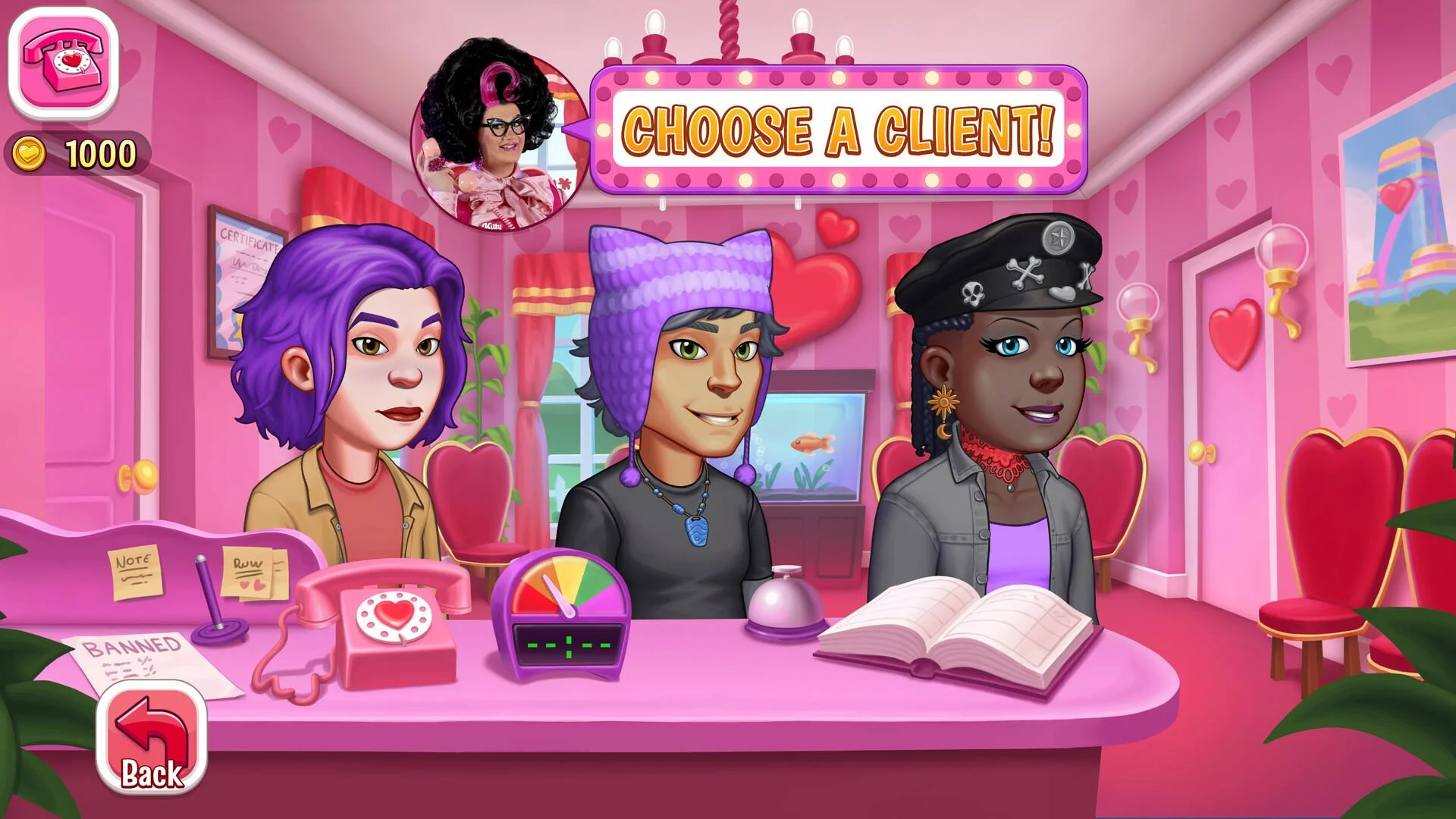 Kitty Powers dating dilemma minigame