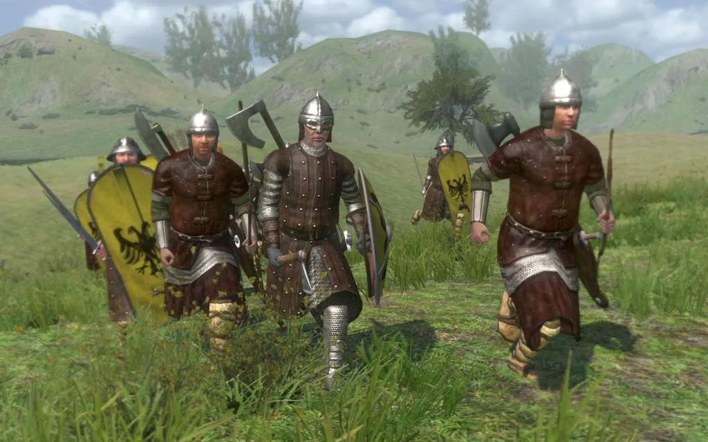 Mount and Blade Warband siege ladder against a castle wall