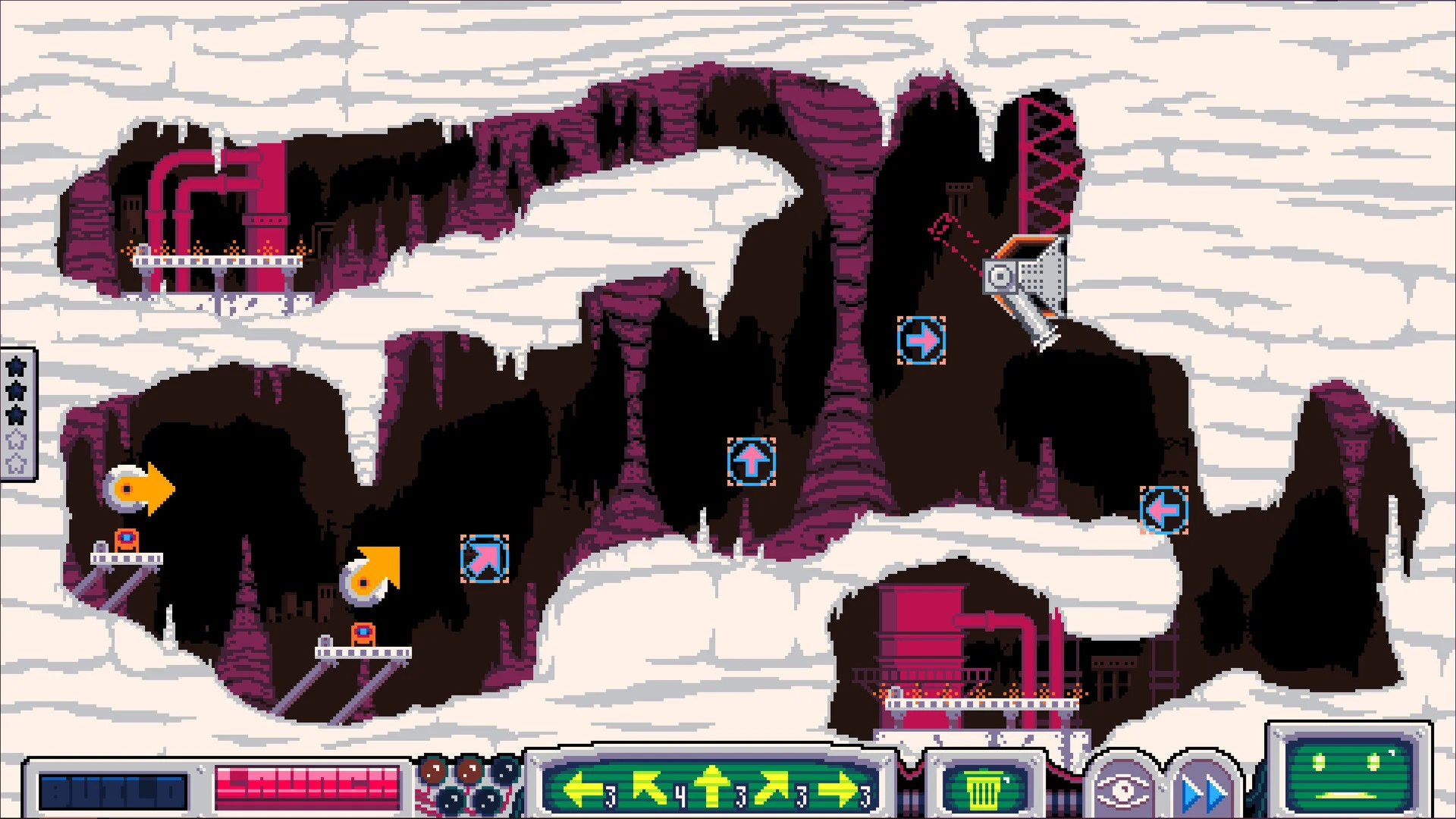 Mothership Down fleet tiny lunar landers moon caves gameplay