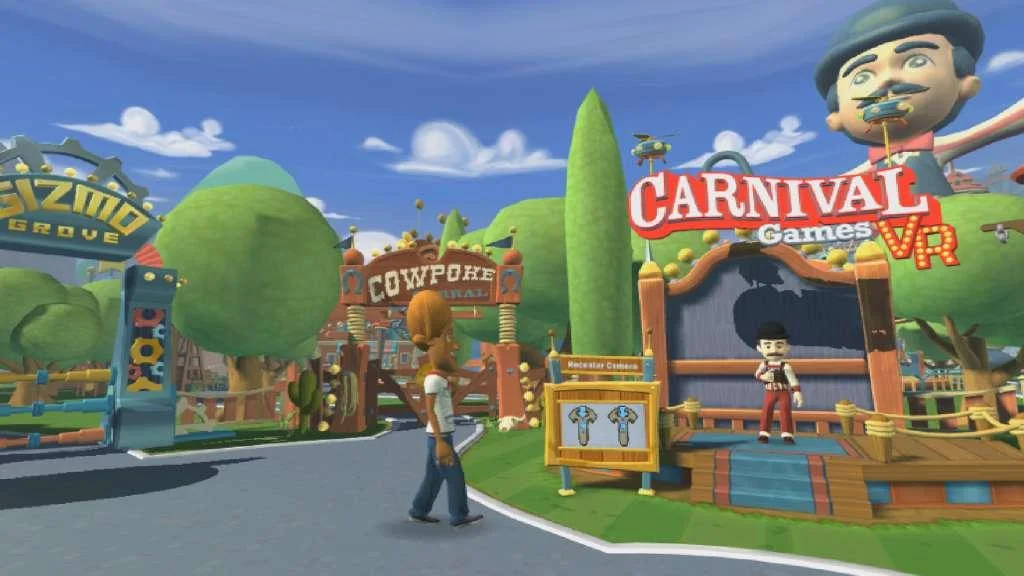 Carnival Games ring toss booth with stuffed prizes