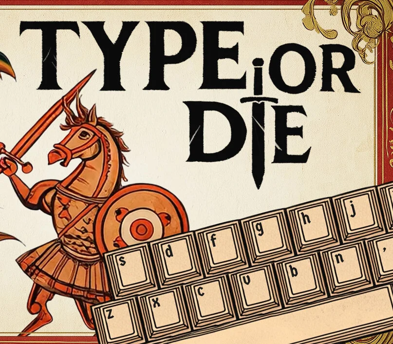 Type or Die cover of a typing Gothic board