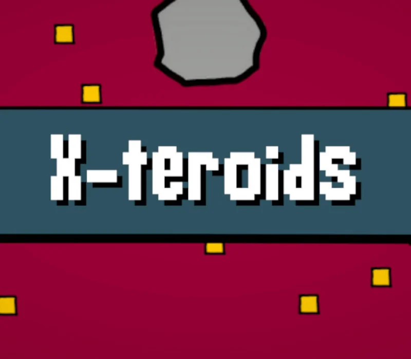 X-teroids cover, retro rock-field arcade shooter