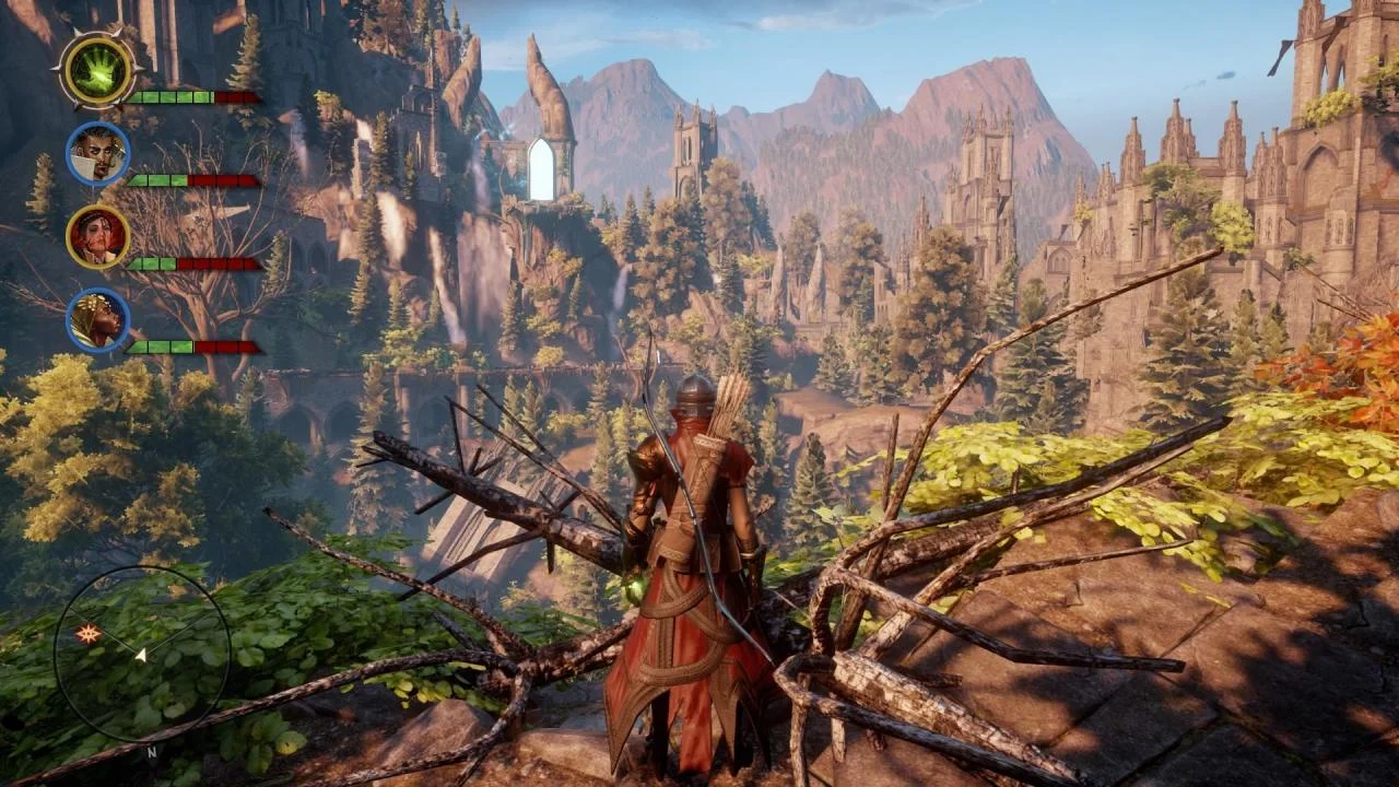 Dragon Age Inquisition GOTY EU party facing a dragon