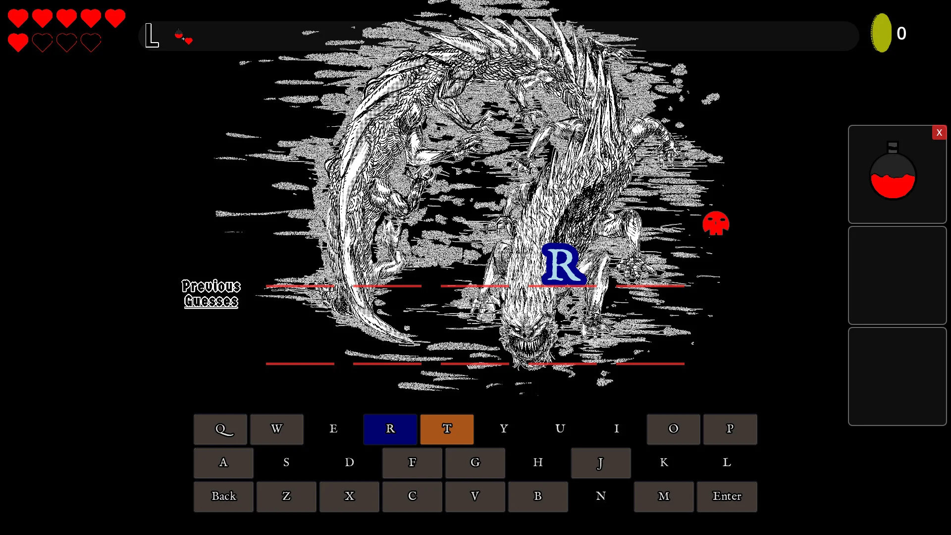 Words Of Power fill-in-the-blank combat screenshot