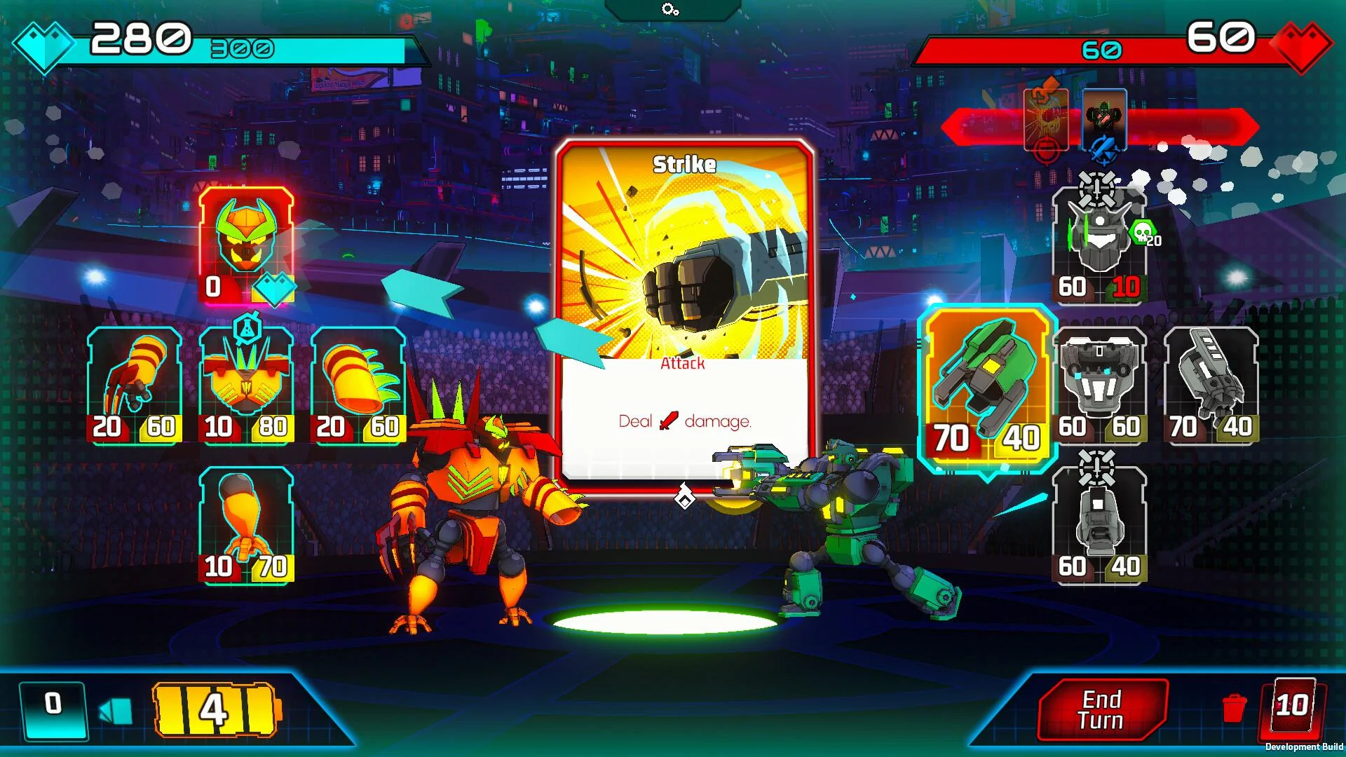 MegaBattle deckbuilding robot loadout