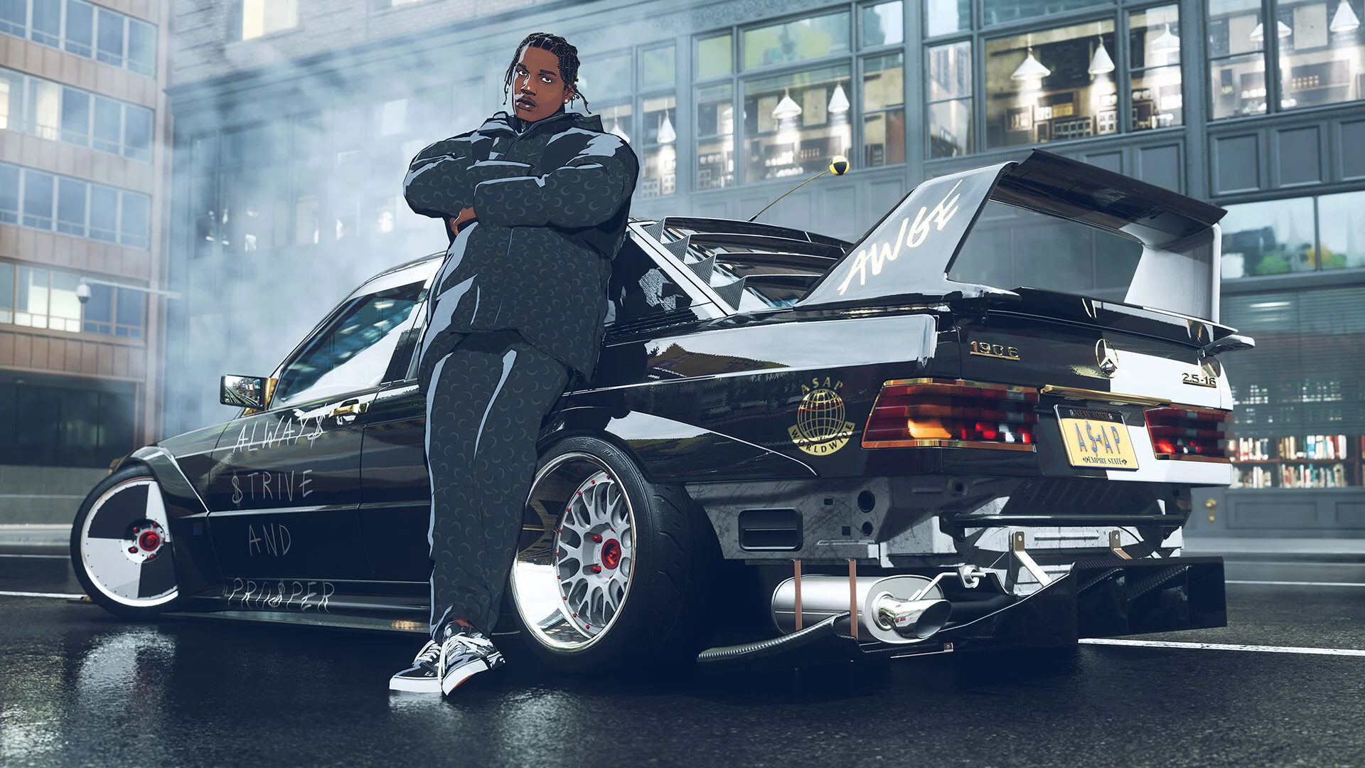 Need for Speed Unbound Palace custom car in cel-shaded burst