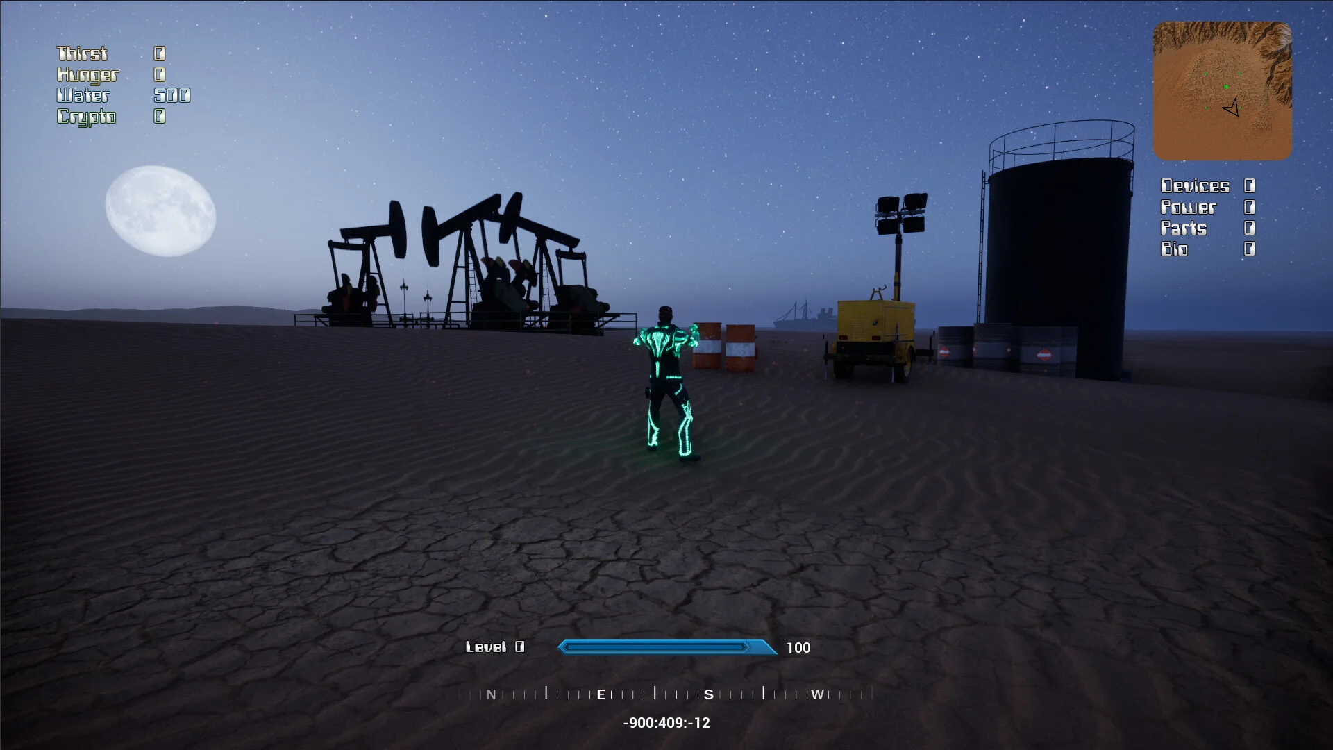 Mutant Scavenger fighting mutants and robots in ruins