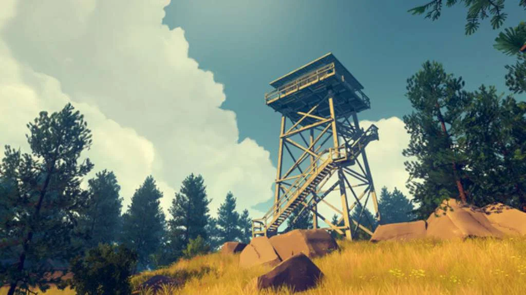 Firewatch handheld radio talks with Delilah